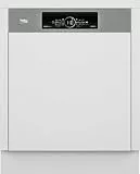 Beko BDSN36550XP Geschirrspüler 60 cm, einbau und teilintegriert, für 15 Maßgedecke, 6 Programme, 6 Zusatzfunktionen, 3 Spülebenen, PowerIntense, SilentWash, SelfDry, SensorAdapt, weiß