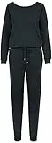 Urban Classics Damen Ladies Long Sleeve Terry Jumpsuit, Schwarz (Black 00007), XL