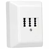 Rutenbeck Aufputz TAE-Anschlussdose/Telefondose NFF für 2X Telefon + 1x Nebenstelle (Fax, AB, Modem) 3x6 polig 2x6 Schraubkontakte reinweiß 10310114