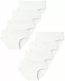 Domee Mädchen Unterhosen Teenager Unterwäsche Slip Baumwolle 8er-Pack Weiß 140-146 (Hersteller M)