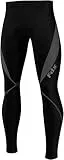 FDX Herren-Radtights, 3D-gepolstert, wärmend, wasserabweisend, leicht, Super-Roubaix-Gewebe, Winter-Radhose, Fahrradhose, hochelastische Radleggings Black/Grey X-Large