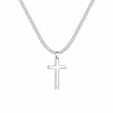 Zinvefa Kreuz Kette Herren Edelstahl Anhänger Kreuz Halskette Silber/Schwarz/Gold,Anhänger 15 * 28mm - 50 * 30mm
