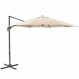 SVITA Sonnenschirm Ampelschirm Garten Terrasse Outdoor 360° Schirm Aluminium drehbar kippbar Gartenschirm Gartenmöbel Helles Taupe