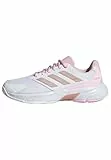 adidas Damen Courtjam Control 3 Tennis Shoes, Cloud White/Silver Metallic/Lucid Pink, 38 2/3 EU