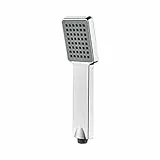 Ibergrif Duschkopf Eckig, Wassersparende Handbrause im Modernen Design, Premium Duschbrause Chrom mit Anti-Kalk-Düsen, Universal 1/2 Zoll, Leicht zu reinigen-M20202