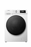 Hisense WFQA1014EVJM Waschmaschine mit Dampffunktion/10 kg/AquaStop /1400 U/min /15 Programme/Inverter PowerDrive Motor/Edelstahltrommel/Kindersicherung/Trommelreinigung/Weiß