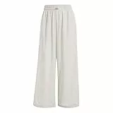 adidas Women's Essentials 3-Stripes Lifestyle Woven Parachute Pants, Wonder Alumina/White, XL