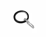 Gardinia Gardinenringe für Gardinenstangen mit Ø 20 mm, Mit Gleiteinlage und Gardinenhaken, 10 Stück, Serie Chicago, Breite 4 mm, Metall, Schwarz-matt