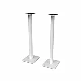Kanto SP32PLW 32' Speaker Floor Stands | Designed for Medium to Large Bookshelf Speakers | Heavy Steel & Foam Padding | 30° Rotating Top Plate | Hidden Cable Design | White | Pair