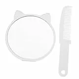 Healvian Handspiegel Katze Ohr Design Einseitig Tragbar Kosmetikspiegel PP Material Kompakt DIY Dekorierbar Für Damen Reise Make Up Tasche