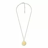 FOSSIL Women's goldfarbene Edelstahlkette mit Karabinerverschluss Runde Halskette mit Anhängern