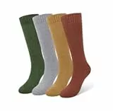 Beaulov 4 Paar Damen Kniestrümpfe Fluffy Stulpensocken Winter Warm & Weich Skisocken für Damen Lange Strümpfe Nur die Kniestrümpfe Knee High Socks Thigh High Socken Lang