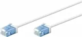 goobay 74299 CAT 6A Patchkabel slim/Ultraflexibles RJ45 CAT 6A Netzwerkkabel U/UTP CU/Dünnes Ethernet Kabel mit kurzen Steckern / 10 Gbit/s LSZH, Knickschutz/weiß 5m