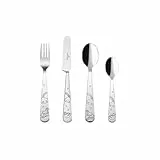 Villeroy & Boch – Boho Kids 'Walk like an elephant' Kinderbesteck Set 4 teilig Silber/Platin, Spülmaschinenfest, Besteck Kind, Essbesteck Kinder, Gabel, Löffel, Messer, Besteckset Kinder, Edelstahl