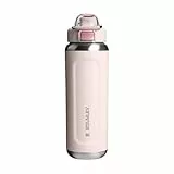 STANLEY Wellspring Bottle 0.7L - Kühlt 12 Stunden - 40 Stunden Eisgekühlt - BPA Frei Recycelter Edelstah Flasche - Auslaufsicher - Spülmaschinenfest - Rose Quartz
