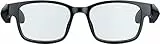 Razer Anzu Smart Glasses (rechteckige, große Gläser) - Audio-Brille mit Blaulicht- oder Sonnenschutz-Filter (Integriertes Mikrofon + Lautsprecher, 5 Stunden Akku, spritzwassergeschützt) Schwarz