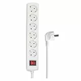 Hama Steckdosenleiste 6-Fach (Mehrfachsteckdose mit Save Energy-Schalter zum Stromsparen, Steckplätze 45 Grad gedreht, Kabel 1,4m, GS geprüft, Mehrfachstecker für Home Office) weiß