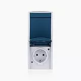 Busch-Jaeger 2601/6/20 EW-53 Ocean IP44 AP Schalter / Steckdosen Kombination