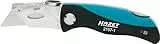HAZET Klappmesser 2157-1 inklusive Ersatzklingen - Cutter-Messer mit Komfortgriff und Daumenkissen zur gelenkschonenden Arbeit - scharfe Klinge zum Schneiden von Kunststoff, Pappe uvm.