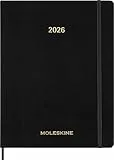 Moleskine Essential Planner 2025-2026, Vertikaler Wochenkalender 15 Monate mit täglichen Zeitslots, Flexibler Einband, Farbe Schwarz, Format XXL 23,5x28,14
