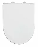WENKO WC Sitz Mod. Sindia, mit 300 kg belastbarer Toilettensitz mit Easy-Close Absenkautomatik und hygienischer 1-Knop Fix-Clip Edelstahl-Befestigung, aus bruchsicherem Duroplast, 36,5 x 46,5 cm, Weiß