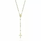 AKA Gioielli® - Rosenkranz Halskette 925 Silber 18 Karat Vergoldet mit Jungfrau Maria und Kreuz anhänger für Damen und Herren