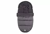 Jollein Fußsack Grey - Für Buggy und Kinderwagen - Für 3-Punkt- und 5-Punkt-Gurt - Mit Teddy Gefütterter Fußsack Kinderwagen - Wasserabweisend - Grau