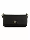 Calvin Klein Damen Schultertasche Minimal Monogram Pouch mit Logo, Schwarz (Black), Einheitsgröße