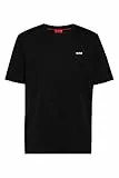 HUGO Herren Dero222 T-Shirt aus Baumwoll-Jersey mit Logo-Print Schwarz001 L
