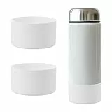 YELARXI Trinkflaschen-Zubehör, Silikon-Schutzhülle, rutschfest, 7,6 cm Durchmesser, passend für Sport-Isolierflasche aus Edelstahl, 340 - 1134 ml, 2 Stück, Weiß