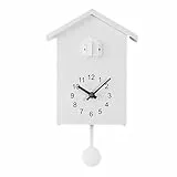 Kuckucksuhr, Vogel, Haus, Wandkunst, Wohnzimmer, Zuhause, Büro, Dekoration, ABS-Material, zeitgenössischer Stil, kreative Kuckucksuhr (weiß)