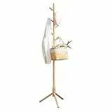 VASAGLE Garderobenständer, Kleiderständer aus Massivholz, Garderobe in Baumform, 8 Haken, 3 verstellbare Höhen, für Kleidung Hut Tasche, Wohnzimmer Schlafzimmer Büro, naturfarben RCR004N01