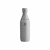 Stanley 1913 All Day Slim Trinkflasche Edelstahl 0.35L - Kühlt 3 Stunden - 9 Stunden Eisgekühlt - BPA-Frei - Auslaufsichere Wasserflasche - Spülmaschinenfest - Ash