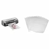 Caso VRH 490 Advanced Vakuumierer - Folienschweißgerät & Amazon Basics Vakuumierbeutel 22cm x 30 cm, 50 Stück