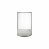 blomus Windlicht CALMA | Kerzenhalter aus hochwertigem Beton und Glas | Farbe Light Gray | Größe M | 12L x 12B x 20H cm | Indoor | exkl. Kerze