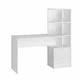 Vicco Schreibtisch Denton, Arbeitstisch für das Büro, Weiß, 136 x 55 cm