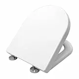 LAVITA SOGO Antibakterielle Duroplast WC-Sitz mit Absenkautomatik und Schnellverschluss | Passend für LAVITA SOGO Wand WC | Weiß