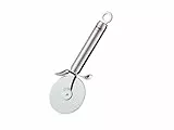 RÖSLE Pizzaschneider, Hochwertiges Pizzamesser mit stabilem Rad, beidseitig geschliffene Klinge, Handschutz, Edelstahl 18/10, Silbern