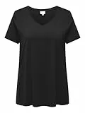 ONLY CARMAKOMA Damen CARBONNIE Life S/S V A-Shape Tee NOOS T-Shirt, Black, 54 EU