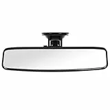 QWORK® 245 x 70 mm Universeller Auto-Innenspiegel mit Saugnapf, 360° Drehung, Rückspiegel für Autos, SUVs, CRVs, Vans, Lastwagen