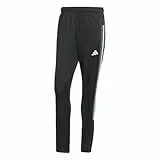 adidas Men's Workout Essentials All-Set 3-Stripes Knit Pant, Black/Team Dark Green/White/Better Scarlet, XL