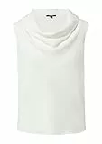 comma Jersey-Top mit Wasserfall-Ausschnitt weiß 36