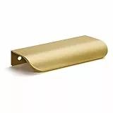 goldenwarm 10 Stück Küchengriffe Profilgriff Aluminium 128mm Gold Schrankgriffe Türgriff Geschwungener Schubladengriff Verdeckter Möbelgriffe Garderobe Griffe