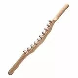 Gua Sha Wooden Therapy Stab, HOVCEH Ganzkörper Massagestab Holz mit 20 Perlen, Gua Sha Stab Holz für Rücken, Bauch, Schulter,Fuß Hand Massagegerät, Muskelentspannungswerkzeug