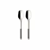 Villeroy & Boch – S+ Taupe Salatbesteck 2 Teilig Grau, Rostfrei, Spülmaschinenfest, Besteckset, Besteck Für Salat, Essbesteck, Löffel, Salatlöffel, Edelstahl/Silikon