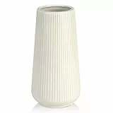 VASE BEIGE Keramik Vase, GUKJOB Blumenvase Keramik Vasen für Blumen, Dekorative Vasen für Pampasgras Deko, Modern Kleine Vase für Home Wohnzimmer Esstisch Bauernhaus Büro Dekor