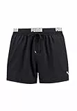 PUMA Herren Puma Logo Men's Short Length Swimming Shorts Badehose, Schwarz, M EU
