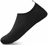 SAGUARO Badeschuhe Herren Wasserschuhe Damen Strandschuhe Schnelltrocknend Schwimmschuhe Licht Weich Aquaschuhe Neoprenschuhe Hausschuhe Sattes Schwarz Gr.46/47