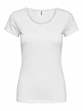 ONLY Damen Onllive Love S/S O-Neck Top JRS Blouse, Weiß, S EU