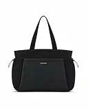 Kapten & Son Hellvi Shopper All Black 25 L | Sporttasche Damen Schwarz | Weekender & Reisetasche mit 16 Zoll Laptopfach, Schuhfach, Flaschenfach & Kofferbefestigung | Gym, Reise, Alltag & Büro